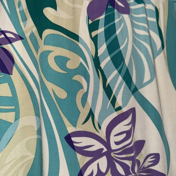 Men's Tropical Print Shirt - Green and Purple - Picture 4 of 4